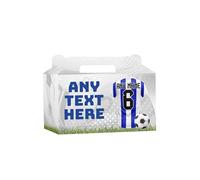 AK Giftshop Personalised Football Party Boxes Bags, Blue/White Striped Shirt Jersey, For Birthday, Sports Club - ANY TEXT (15)