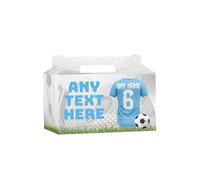 AK Giftshop Personalised Football Party Boxes Bags, Light Blue Shirt Jersey, For Birthday, Sports Club - ANY TEXT (15)