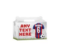 AK Giftshop Personalised Football Party Boxes Bags, Red/Blue Shirt Jersey, For Birthday, Sports Club - ANY TEXT (15)