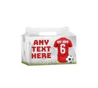 AK Giftshop Personalised Football Party Boxes Bags, Red Shirt Jersey, For Birthday, Sports Club - ANY TEXT (15)