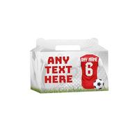 AK Giftshop Personalised Football Party Boxes Bags, Red & White Shirt Jersey, For Birthday, Sports Club - ANY TEXT (15)