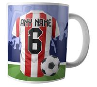 AK Giftshop Personalised Gift - Football Shirt - Mug -Tea Coffee Cup - Birthday - Christmas - Stocking Filler - Secret Santa - Any Team Colours (Sheffield United)