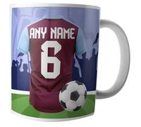 AK Giftshop Personalised Gift - Football Shirt - Mug -Tea Coffee Cup - Birthday - Christmas - Stocking Filler - Secret Santa - Any Team Colours (Burnley)