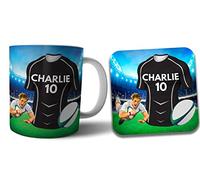 AK Giftshop Personalised Glasgow Warriors Colours Mug and Coaster Gift Set