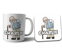 AK Giftshop Personalised Grumpy Old Man Mug and Coaster Gift Set