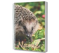 AK Giftshop Personalised Hedgehog A5 Notepad Notebook Drawing Writing Jotter