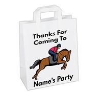 AK Giftshop Personalised Horse Riding Party Bags Goody Loot Treat Gift Bags (Pack of 6)