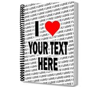 AK Giftshop Personalised I Love A5 Notebook Custom With Your Text, Writing Drawing Pad - Gift - Birthday - Christmas - Anniversary - Secret Santa - Coworker