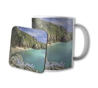 AK Giftshop Personalised Mug and Coaster Set - Cornwall - Gift - Birthday - Christmas - Stocking Filler - Secret Santa