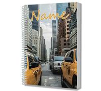 AK Giftshop Personalised New York Cab A5 Notepad Notebook Drawing Writing Jotter