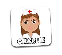 AK Giftshop Personalised Nurse Coaster Drink Placemat - ANY NAME OR WORD