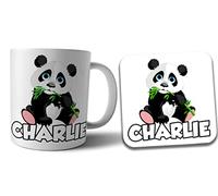 AK Giftshop Personalised Panda Mug and Coaster Gift Set