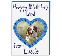 AK Giftshop Personalised Pet Photo Dad Bithday Card From The Dog Cat Rabbit Horse