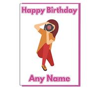 AK Giftshop Personalised Photographer Photography Themed Birthday Card - Mum - Nan - Sister - Auntie - Friend - ADD A NAME AND AGE