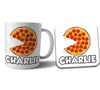 AK Giftshop Personalised Pizza Mug and Coaster Gift Set
