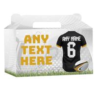 AK Giftshop Personalised Rugby Party Boxes Bags, Dragons Shirt Jersey Colours, For Birthday, Sports Club - ANY TEXT (10)
