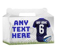 AK Giftshop Personalised Rugby Party Boxes Bags, Edinburgh Shirt Jersey Colours, For Birthday, Sports Club - ANY TEXT (15)