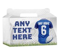 AK Giftshop Personalised Rugby Party Boxes Bags, Leinster Shirt Jersey Colours, For Birthday, Sports Club - ANY TEXT (15)