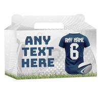 AK Giftshop Personalised Rugby Party Boxes Bags, Sale Sharks Shirt Jersey Colours, For Birthday, Sports Club - ANY TEXT (15)