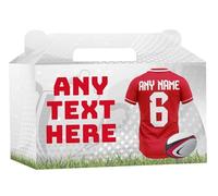 AK Giftshop Personalised Rugby Party Boxes Bags, Scarlets Shirt Jersey Colours, For Birthday, Sports Club - ANY TEXT (15)