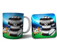 AK Giftshop Personalised Rugby Shirt Hull FC Colours Mug and Coaster Gift Set
