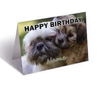 AK Giftshop Personalised Shih Tzu Birthday Greeting Card - Any Name