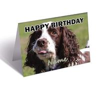 AK Giftshop Personalised Springer Spaniel Birthday Greeting Card - Any Name