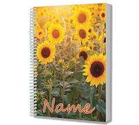 AK Giftshop Personalised Sunflower Flowers A5 Notepad Notebook Drawing Writing Jotter