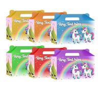 AK Giftshop Personalised Unicorn Party Boxes, Bags, Food Lunch Treat Favours, Gift Box (Mixed, 10 Boxes)