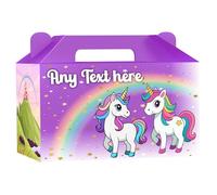 AK Giftshop Personalised Unicorn Party Boxes, Bags, Food Lunch Treat Favours, Gift Box (Purple, 30 Boxes)