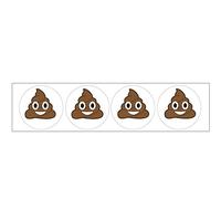 AK Giftshop Poop Poo Emoji Themed Sticker Strips (Pack of 12 Strips) Party Bag Fillers
