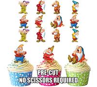 AK Giftshop PRE-CUT Dwarfs - Edible Cupcake Toppers/Cake Decorations (Pack of 14)