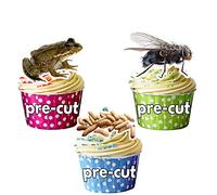 AK Giftshop PRE-CUT Halloween Creepy Crawlies Party Pack Edible Cupcake Toppers/Cake Decorations (Pack of 36)