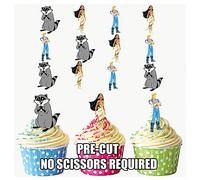 AK Giftshop PRE-CUT Pocahontas - Edible Cupcake Toppers/Cake Decorations (Pack of 12)