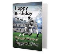 AK Giftshop Rugby Birthday Card - Worcester Warriors Biggest Fan