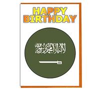 AK Giftshop Saudi Arabia Flag - Birthday Card - Friend - Family - Colleague - Mate - Boss - Loved One