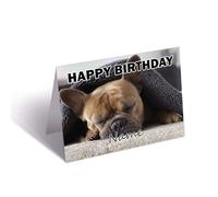 AK Giftshop Sleeping Pug Birthday Greeting Card - Any Name