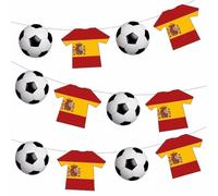 AK Giftshop Spain Football Bunting Party Decorations Euro World Cup - 12pcs / 2.5m Ribbon