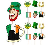 AK Giftshop St Patricks Day Food & Cake Cupcake Picks Sticks Flags Decorations Toppers - Party - Pubs - Clubs - Restaurants - Events - Decorating - Accessories (Pack of 14)
