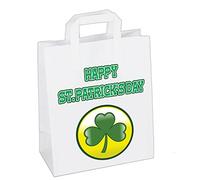 AK Giftshop St Patricks Day Shamrock Clover Party Bags Goody Loot Treat Gift Bags (Pack of 6)