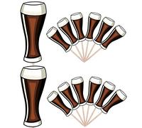 AK Giftshop Stout Pint Themed Party Pub Food Cake Cupcakes Picks Sticks Flags Decorations Toppers Stand Up Food Flags (Pack of 14)