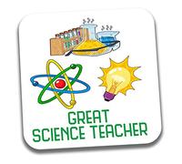 AK Giftshop Thank You Teacher Gift - Tea Coffee Coaster - For A Great Science Teacher