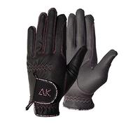 AK Horse Riding Gloves Ladies, Men & Kids Equestrian Gloves with Stones (Black, 2XS)