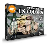 AK Interactive 3G 18 Color Paint Set - WW2 & Modern US Colors - Personal Mixes By Adam Wilder