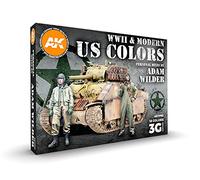 AK Interactive 3G 18 Color Paint Set - WW2 & Modern US Colors - Personal Mixes By Adam Wilder