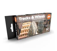 AK Interactive 3G Acrylic Paint Set - Weathered Track and Wheels (AK11672), Black