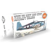 AK Interactive Acrylics 3Gen Aircraft Set AK11729 WWII US Navy & USMC Aircraft Colors Set 3G (6x17ml), Blue