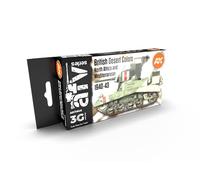 AK Interactive AFV Series 3G Acrylic Paint Set - British Desert Colors North Africa and Mediterranean 1940-43 (AK11646), Grey