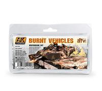 AK Interactive AK 4120, 5 Piece Burnt Vehicles Weathering Set - 35 ML / 1.18 Fl.Oz Jars Ea.