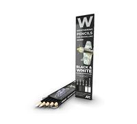 AK Interactive Weathering Pencil Set AK10039 Black and White Colours Shading and Effects set.